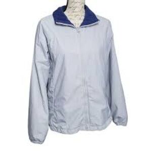 PRE-OWNED SIZE M Columbia Sky Blue Utility Jacket with Navy Collar